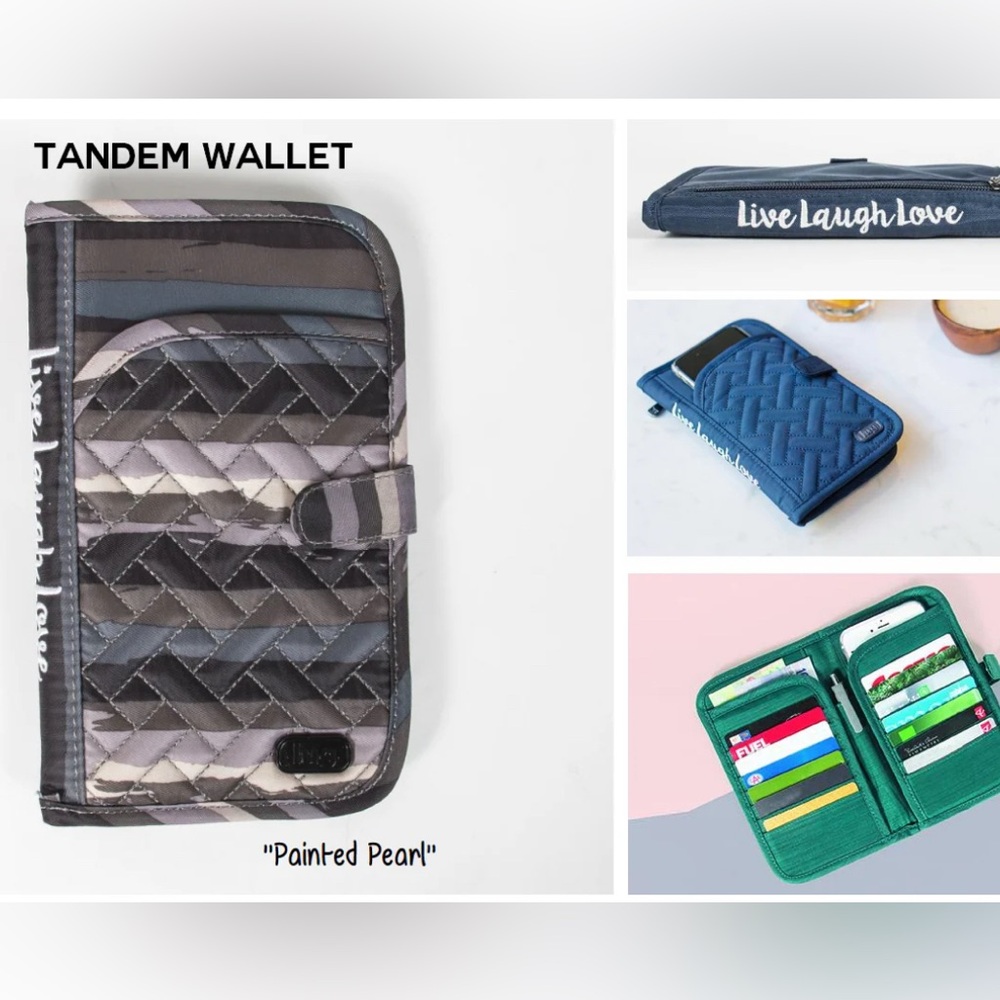 LUG TANDEM ZIP PASSPORT WALLET RFID PAINTED PEARL COLOR